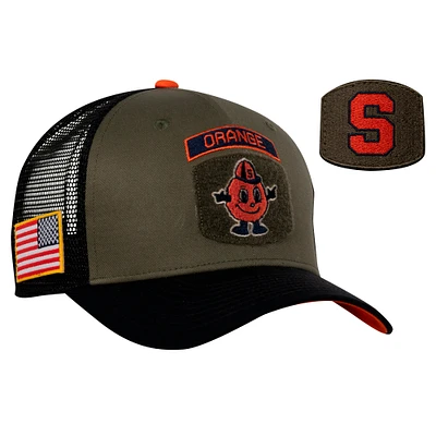 Men's Nike Olive/Black Syracuse Orange Military Appreciation Trucker Adjustable Hat