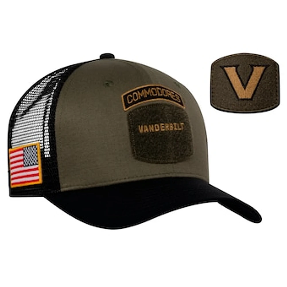 Men's Nike Olive/Black Vanderbilt Commodores Military Appreciation Trucker Adjustable Hat