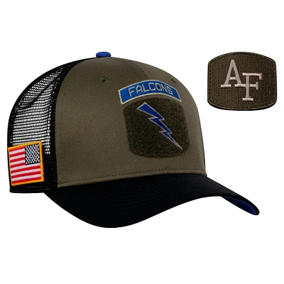 Men's Nike Olive/Black Air Force Falcons Military Appreciation Trucker Adjustable Hat