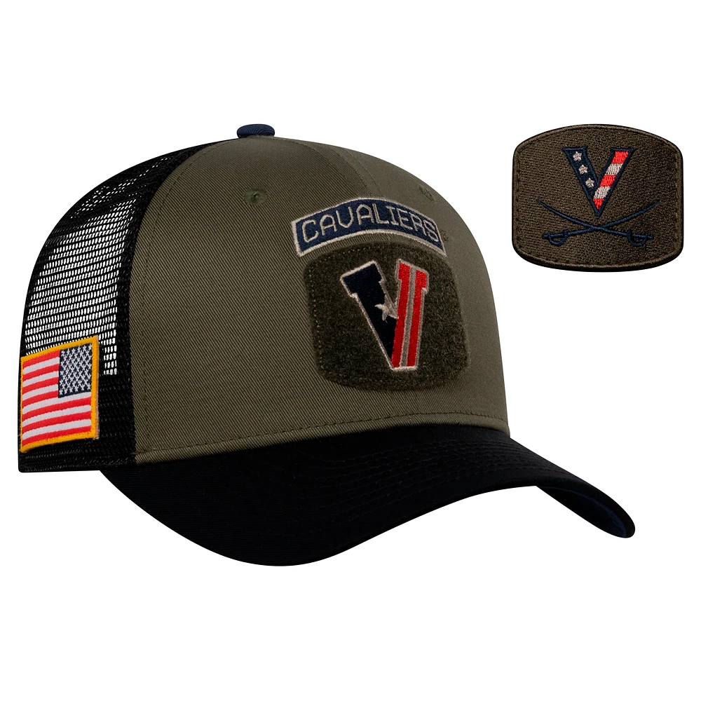 Men's Nike Olive/Black Virginia Cavaliers Military Appreciation Trucker Adjustable Hat