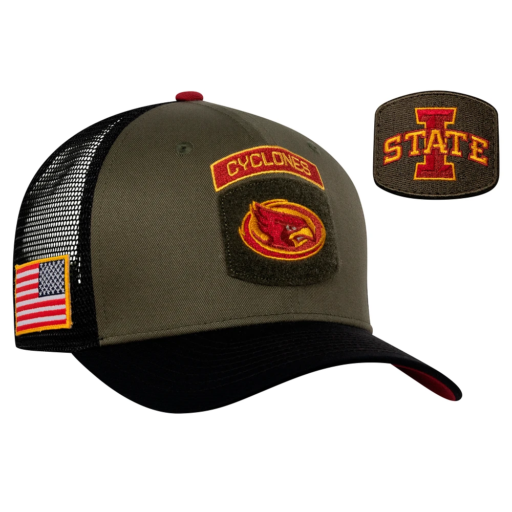 Men's Nike Olive/Black Iowa State Cyclones Military Appreciation Trucker Adjustable Hat