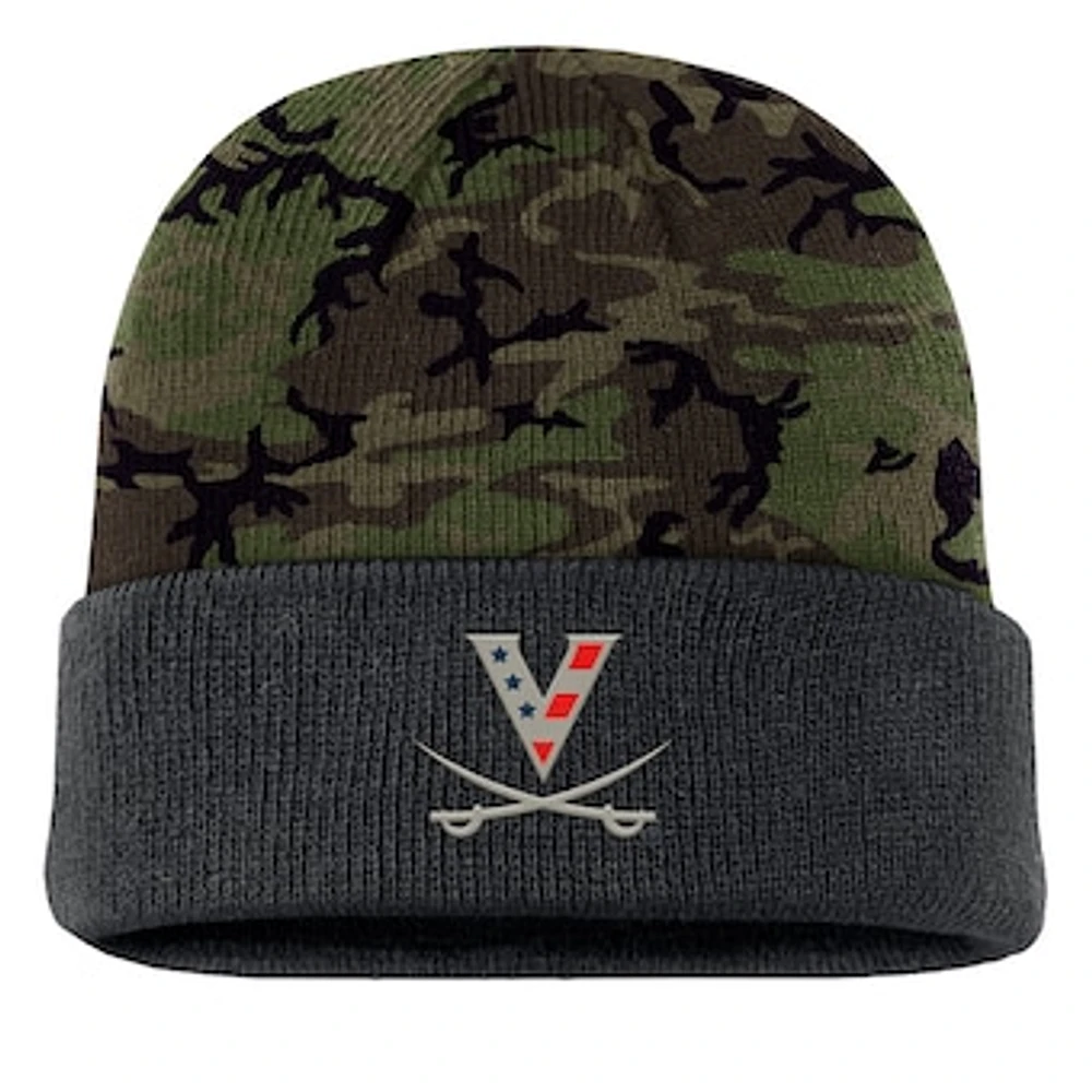 Men's Nike  Camo Virginia Cavaliers Military Appreciation Cuffed Knit Hat