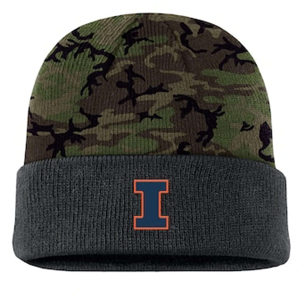 Men's Nike  Camo Illinois Fighting Illini Military Appreciation Cuffed Knit Hat