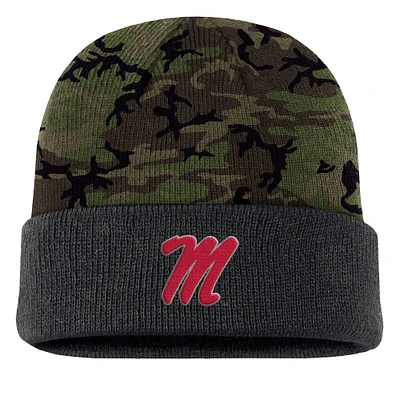 Men's Nike  Camo Ole Miss Rebels Military Appreciation Cuffed Knit Hat