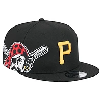 Men's New Era Black Pittsburgh Pirates Logo Strike 9FIFTY Snapback Hat