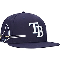 Men's New Era Navy Tampa Bay Rays Logo Strike 9FIFTY Snapback Hat