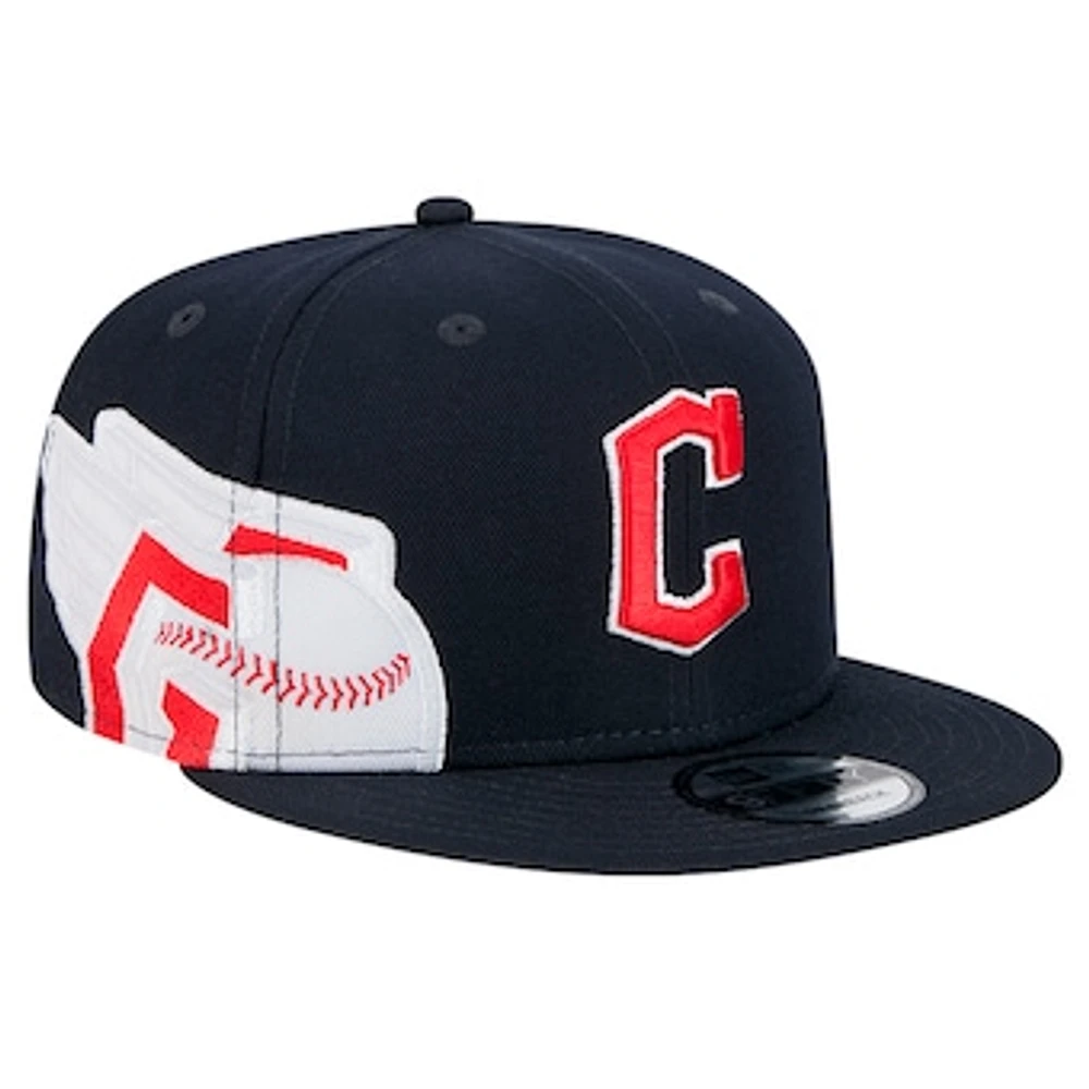 Men's New Era Navy Cleveland Guardians Logo Strike 9FIFTY Snapback Hat