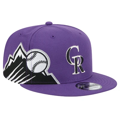 Men's New Era Black Colorado Rockies Logo Strike 9FIFTY Snapback Hat