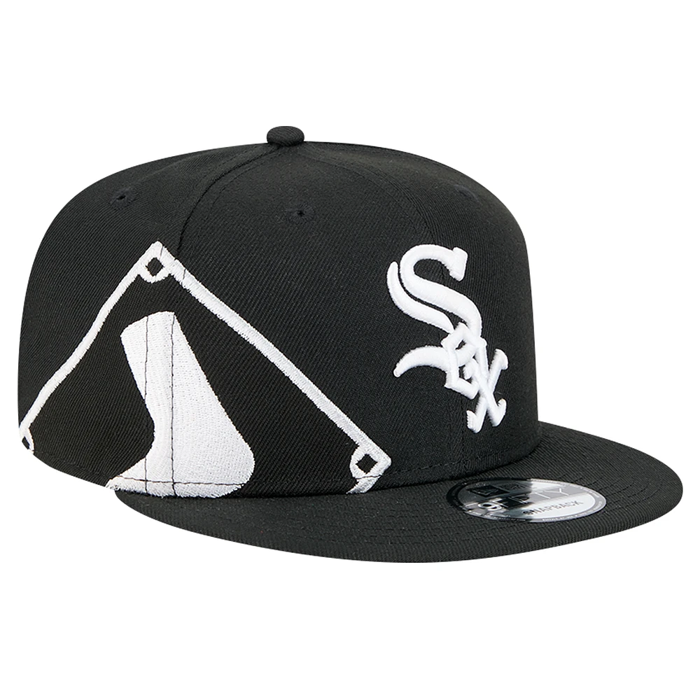 Men's New Era Black Chicago White Sox Logo Strike 9FIFTY Snapback Hat