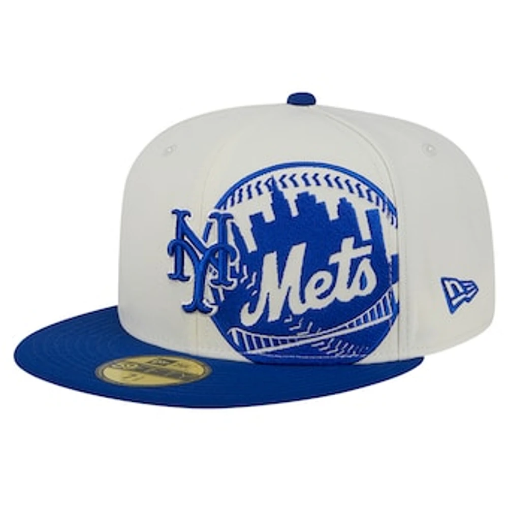 Men's New Era Cream/Royal York Mets Lonestar 59FIFTY Fitted Hat