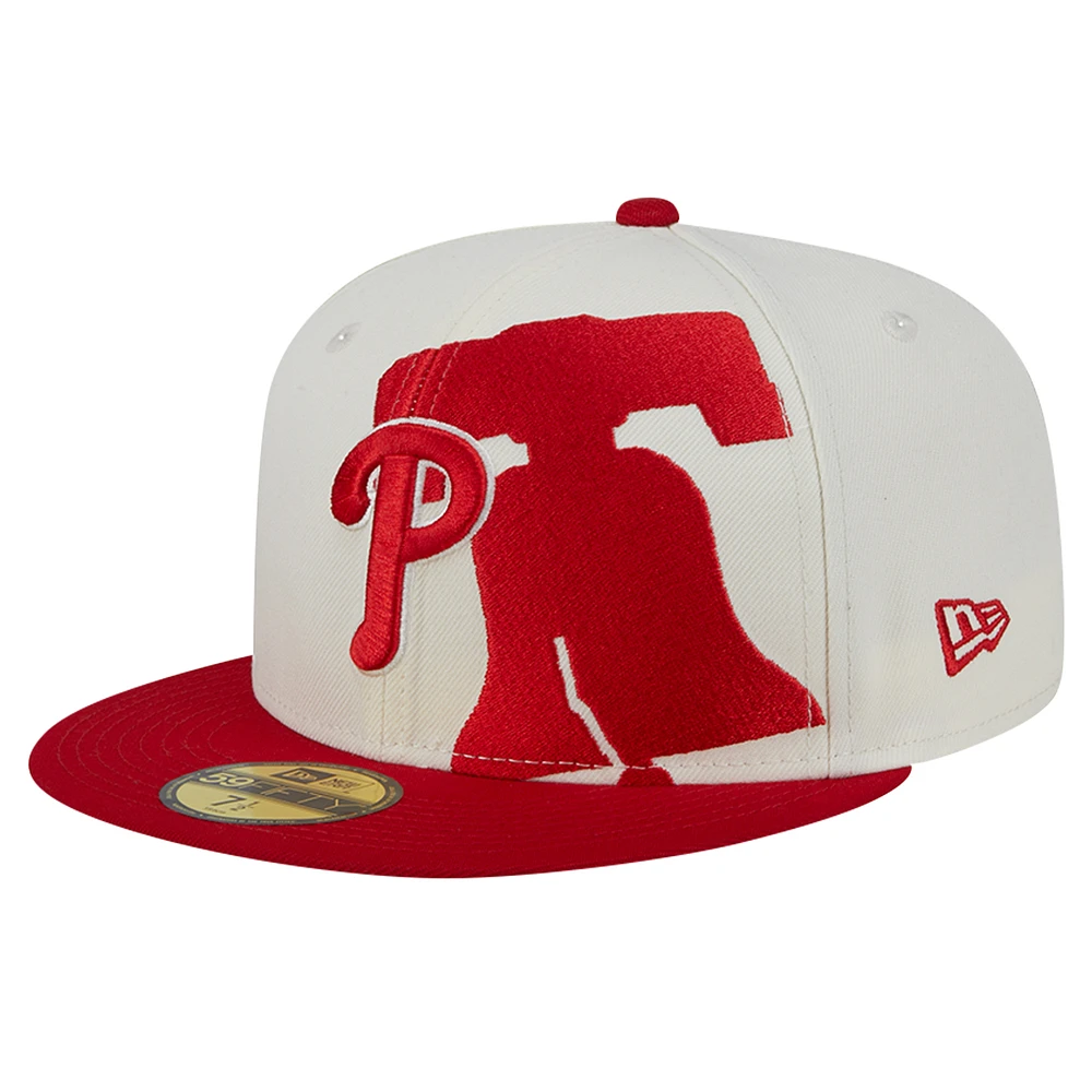 Men's New Era Cream/Red Philadelphia Phillies Lonestar 59FIFTY Fitted Hat