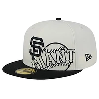 Men's New Era Cream/Black San Francisco Giants Lonestar 59FIFTY Fitted Hat