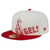 Men's New Era Cream/Red Los Angeles Angels Lonestar 59FIFTY Fitted Hat