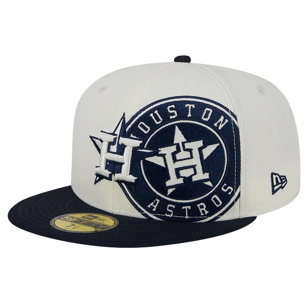 Men's New Era Cream/Navy Houston Astros Lonestar 59FIFTY Fitted Hat