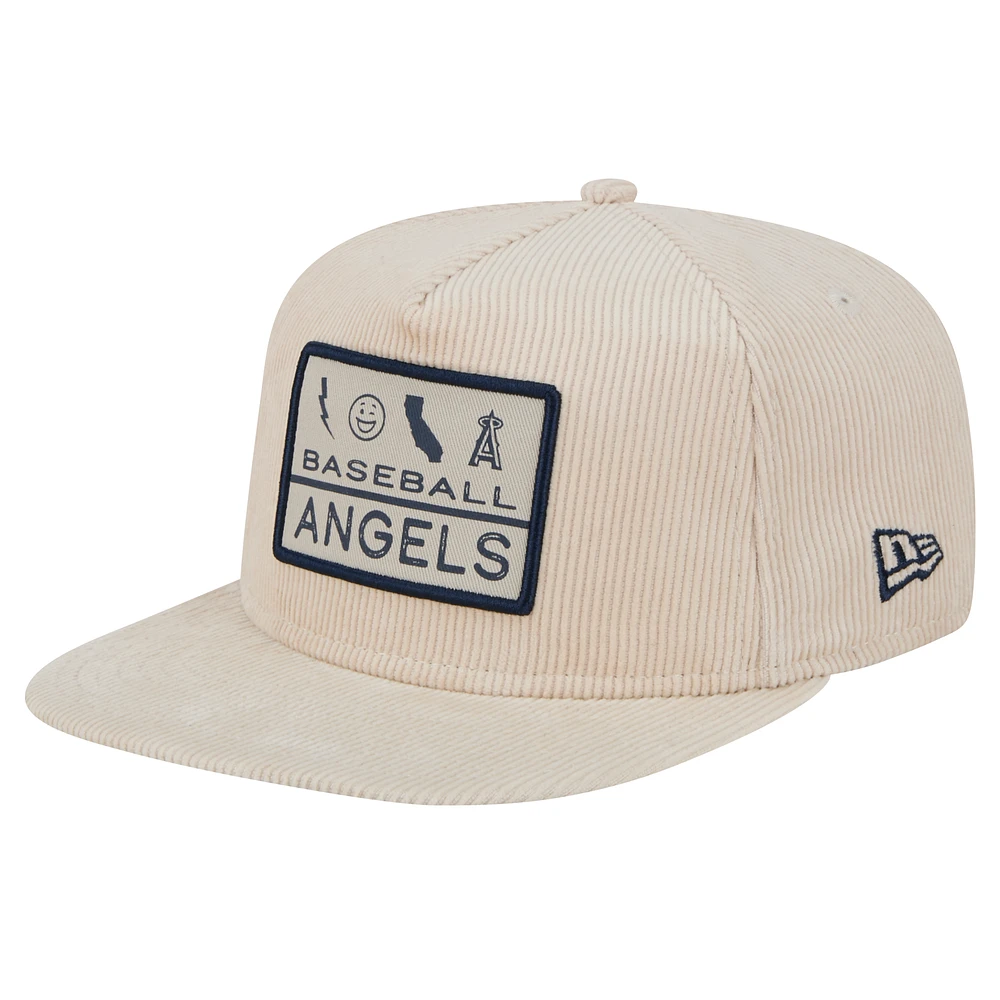 Men's New Era Khaki Los Angeles Angels Summer Essential Golfer Snapback Hat