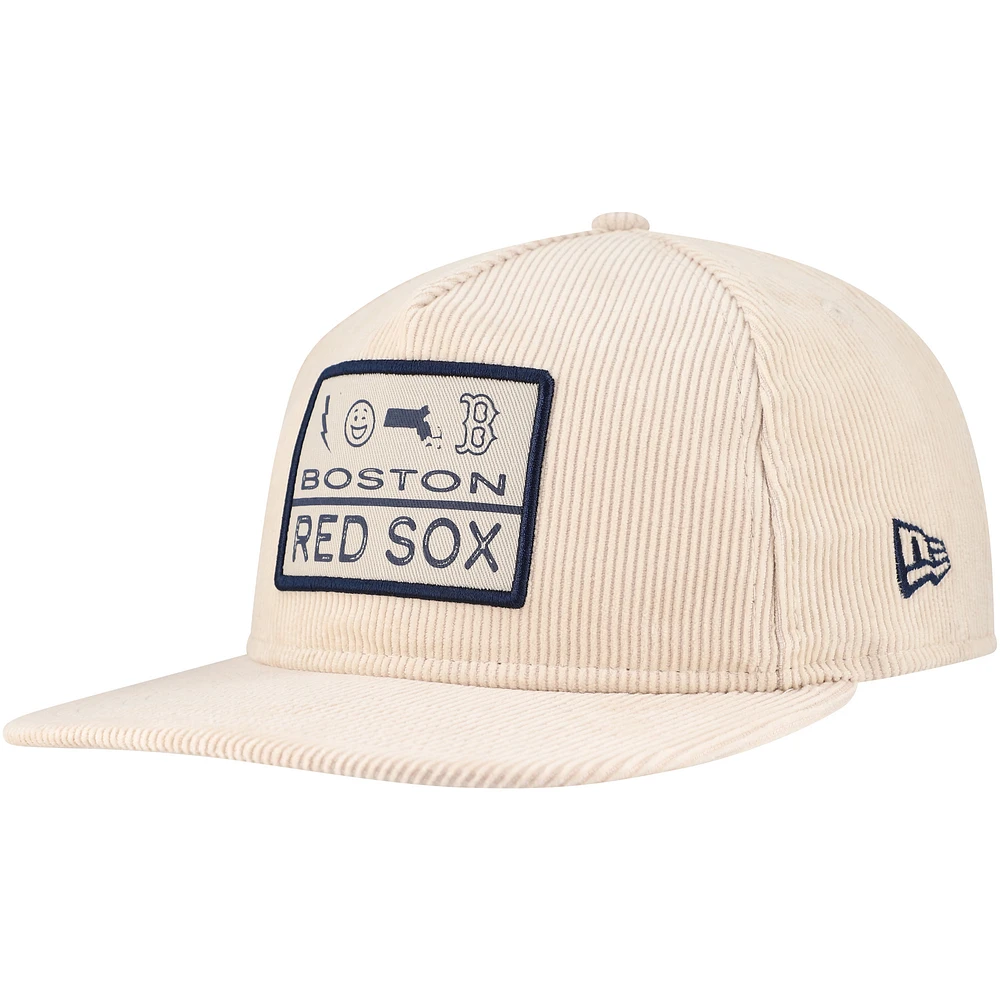 Men's New Era Khaki Boston Red Sox Summer Essential Golfer Snapback Hat