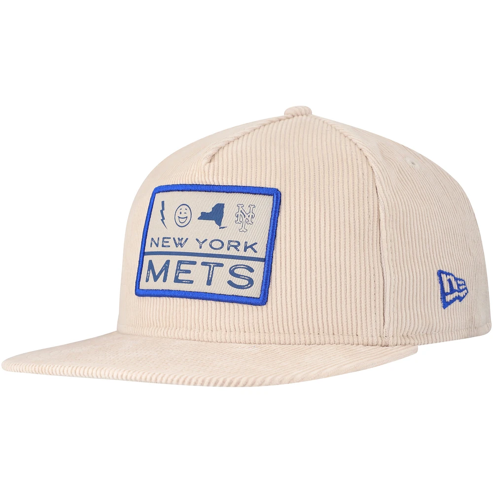 Men's New Era Khaki New York Mets Summer Essential Golfer Snapback Hat