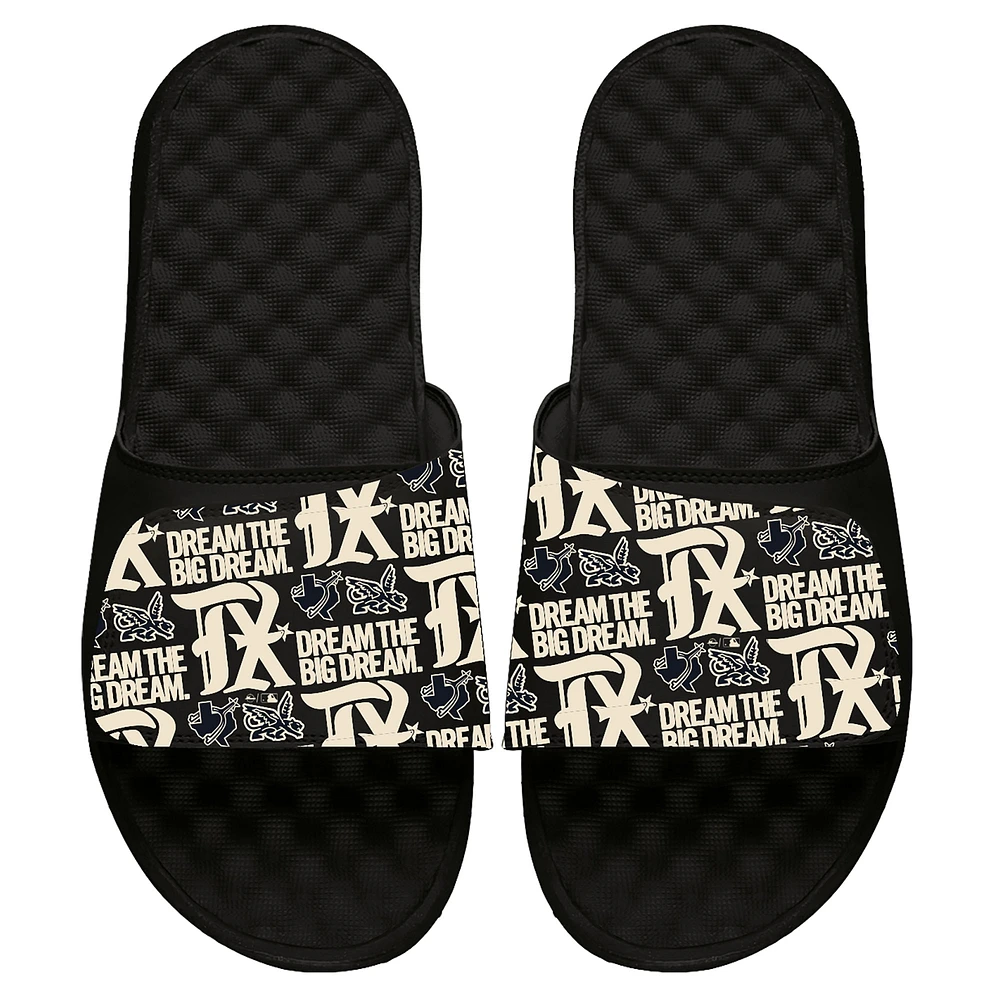Men's ISlide  Black Texas Rangers 2023 City Connect Repeat Slide Sandals