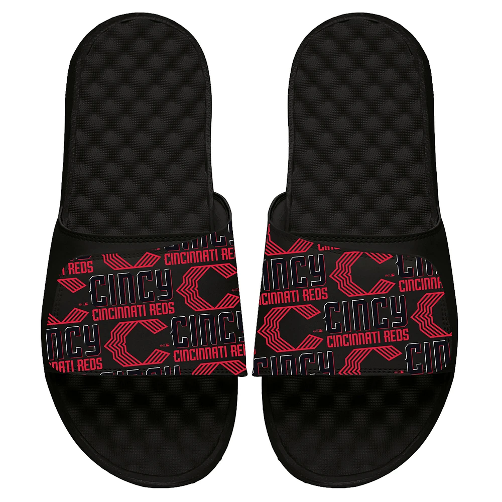 Men's ISlide Black Cincinnati Reds 2023 City Connect Repeat Slide Sandals