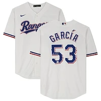 Adolis Garcia Texas Rangers Autographed White Nike Replica Jersey