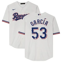 Adolis Garcia Texas Rangers Autographed White Nike Replica Jersey