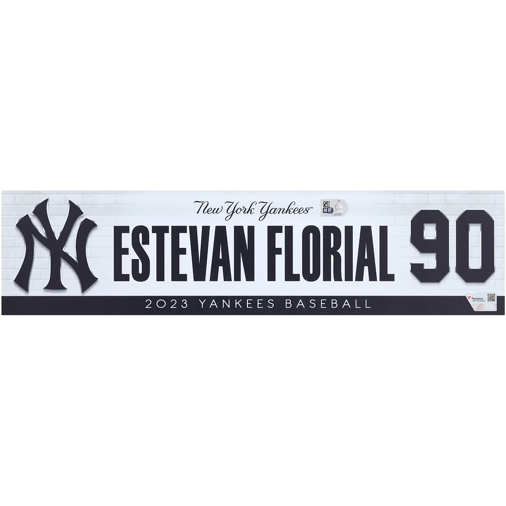 Estevan Florial New York Yankees Player-Issued #90 Nameplate from the 2023 MLB Season