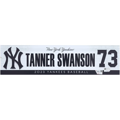 Tanner Swanson New York Yankees Player-Issued #73 Nameplate from the 2023 MLB Season