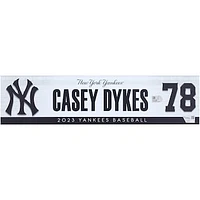 Casey Dykes New York Yankees Player-Issued #78 Nameplate from the 2023 MLB Season