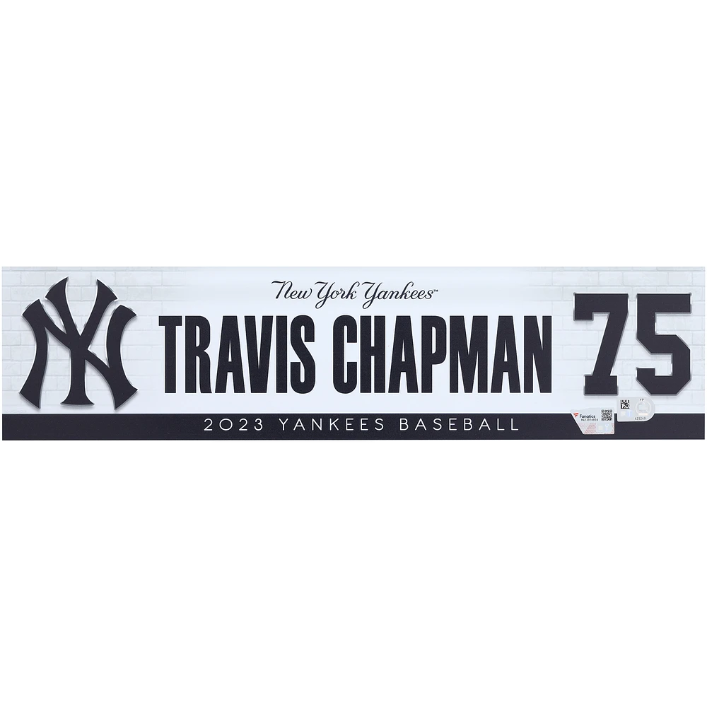 Travis Chapman New York Yankees Player-Issued #75 Nameplate from the 2023 MLB Season