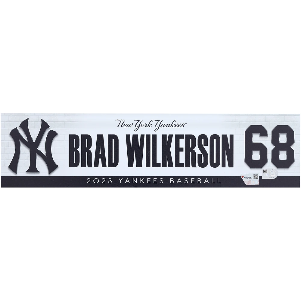 Brad Wilkerson New York Yankees Player-Issued #68 Nameplate from the 2023 MLB Season