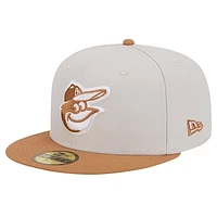 Men's New Era Khaki/Brown Baltimore Orioles Two-Tone Color Pack 59FIFTY Fitted Hat