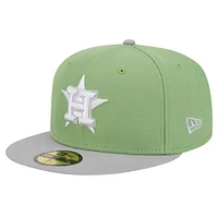 Men's New Era Green/Gray Houston Astros Two-Tone Color Pack 59FIFTY Fitted Hat