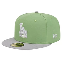 Men's New Era Green/Gray Los Angeles Dodgers Two-Tone Color Pack 59FIFTY Fitted Hat