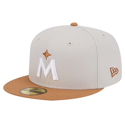 Men's New Era Khaki/Brown Minnesota Twins Two-Tone Color Pack 59FIFTY Fitted Hat