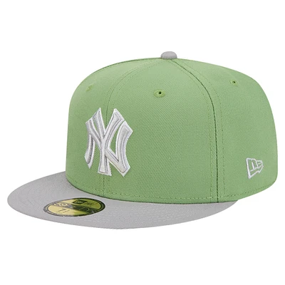 Men's New Era Green/Gray York Yankees Two-Tone Color Pack 59FIFTY Fitted Hat