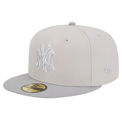 Men's New Era Khaki/Gray York Yankees Two-Tone Color Pack 59FIFTY Fitted Hat