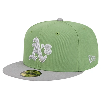 Men's New Era Green/Gray Oakland Athletics Two-Tone Color Pack 59FIFTY Fitted Hat