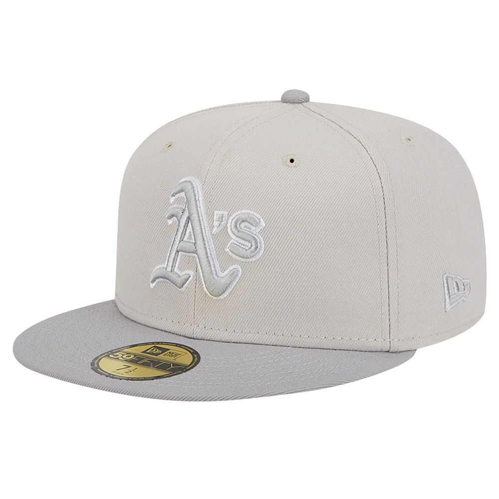 Men's New Era Khaki/Gray Athletics Two-Tone Color Pack 59FIFTY Fitted Hat