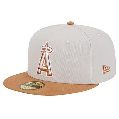 Men's New Era Khaki/Brown Los Angeles Angels Two-Tone Color Pack 59FIFTY Fitted Hat