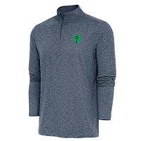 Men's Antigua Heather Navy Seattle Sounders FC Hunk Quarter-Zip Pullover Top
