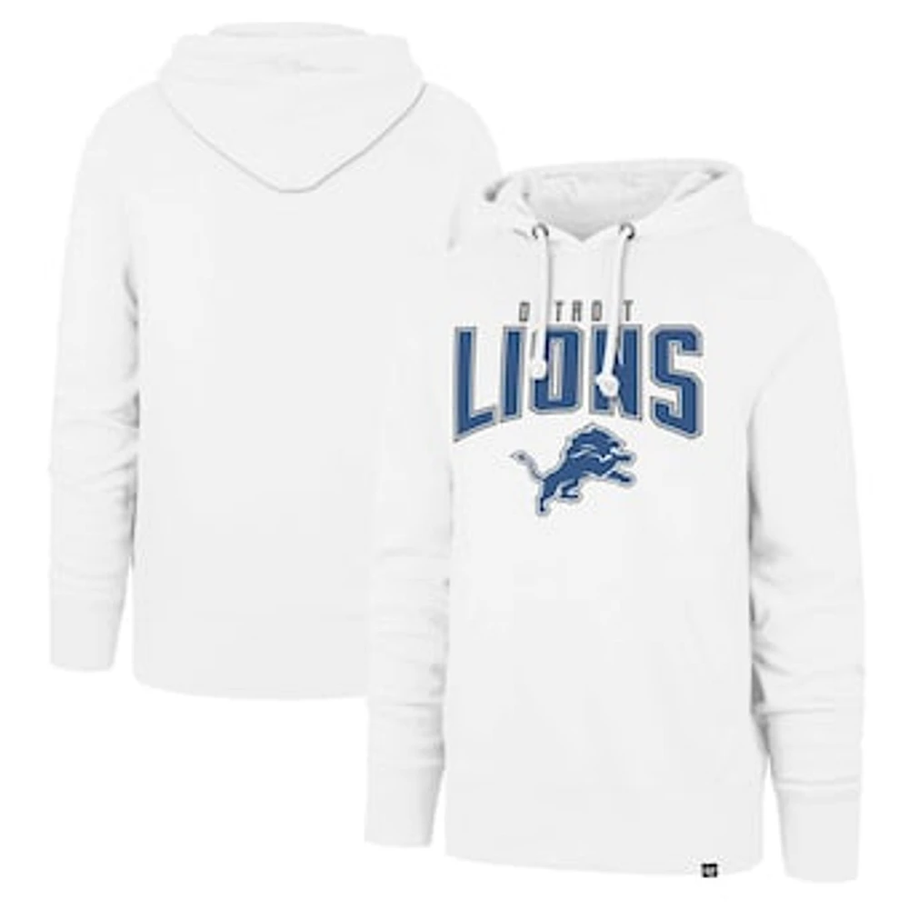 Men's '47 White Detroit Lions Elements Arch Headline Pullover Hoodie