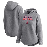 Women's Fanatics Heather Gray Boston Red Sox Fleece Pullover Hoodie