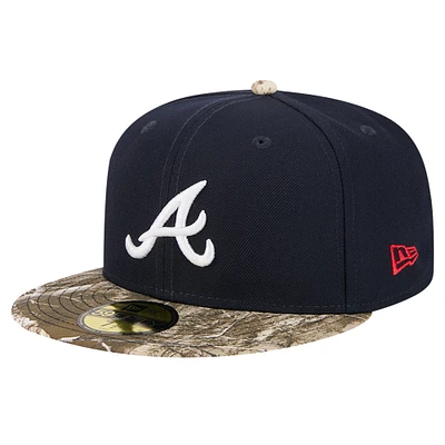 Men's New Era Navy Atlanta Braves Realtree Camo 59FIFTY Fitted Hat