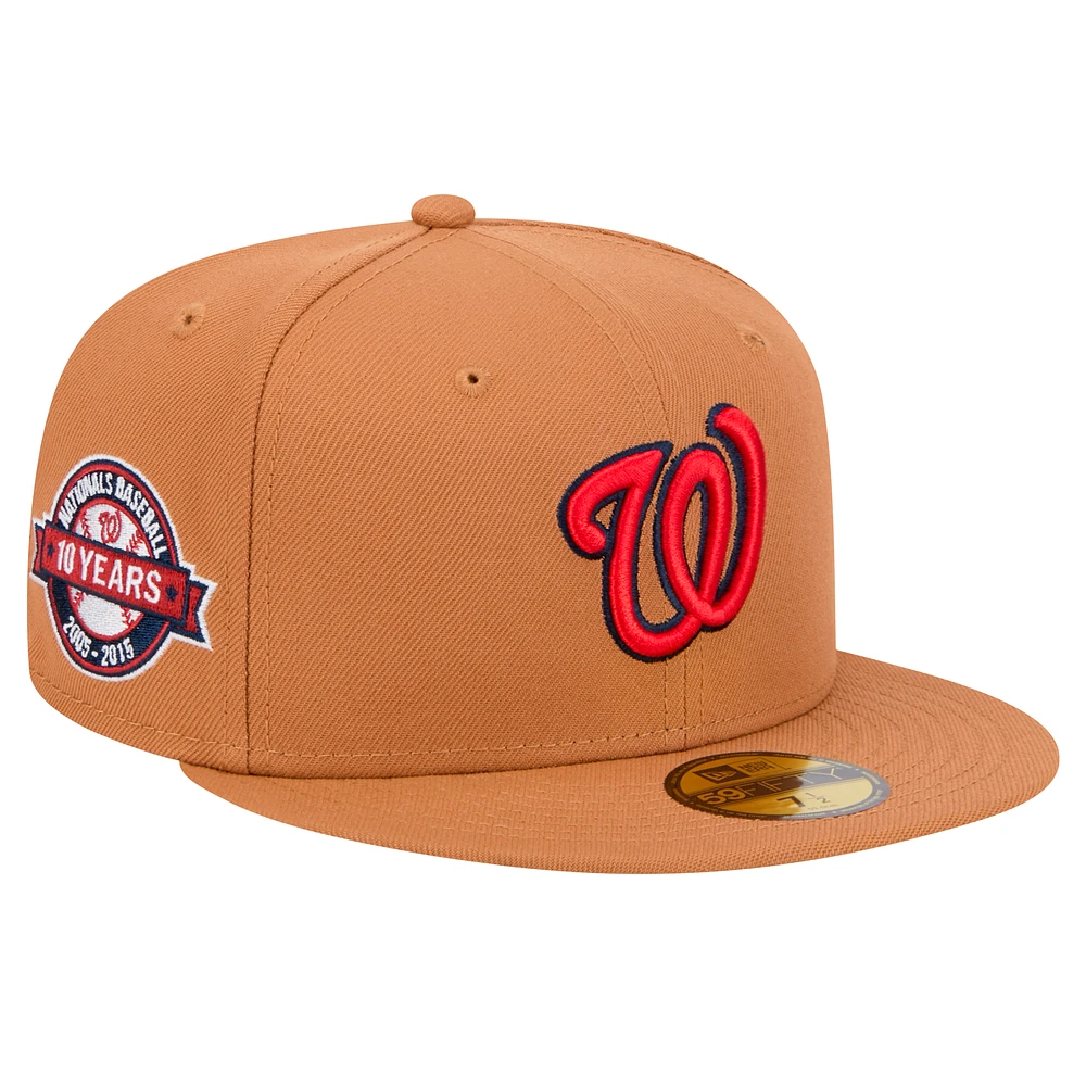 Men's New Era Brown Washington Nationals Color Pack 59FIFTY Fitted Hat