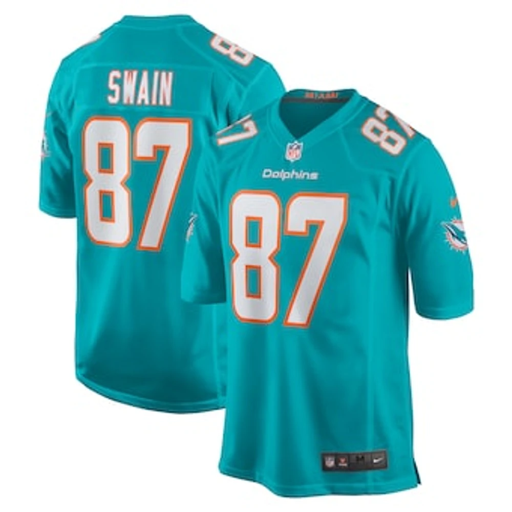 Men's Nike Freddie Swain  Aqua Miami Dolphins Game Jersey