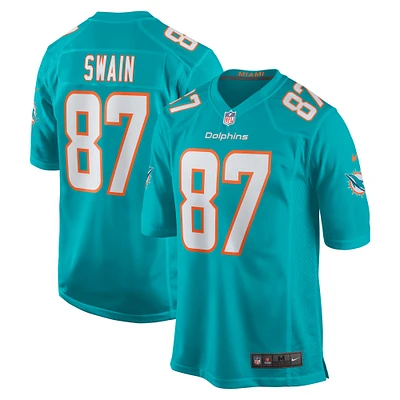 Men's Nike Freddie Swain  Aqua Miami Dolphins Game Jersey