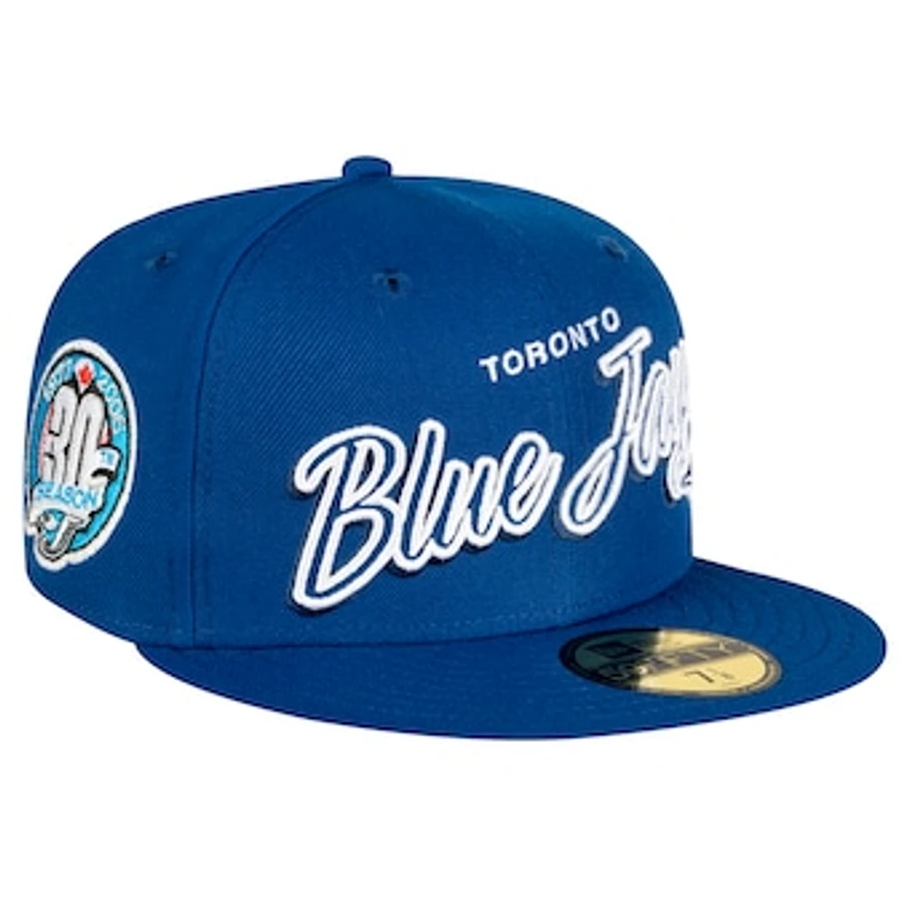 Men's New Era Royal Toronto Blue Jays Script Sided 59FIFTY Fitted Hat