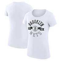 Women's G-III 4Her by Carl Banks Brooklyn Nets Large City Logo Fitted T-Shirt