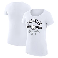 Women's G-III 4Her by Carl Banks Brooklyn Nets Large City Logo Fitted T-Shirt