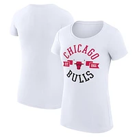 Women's G-III 4Her by Carl Banks White Chicago Bulls Large City Logo Fitted T-Shirt